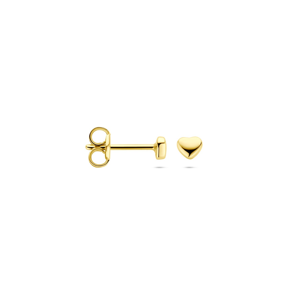 puces d'oreilles en or 14k en forme de cœur – 3 mm