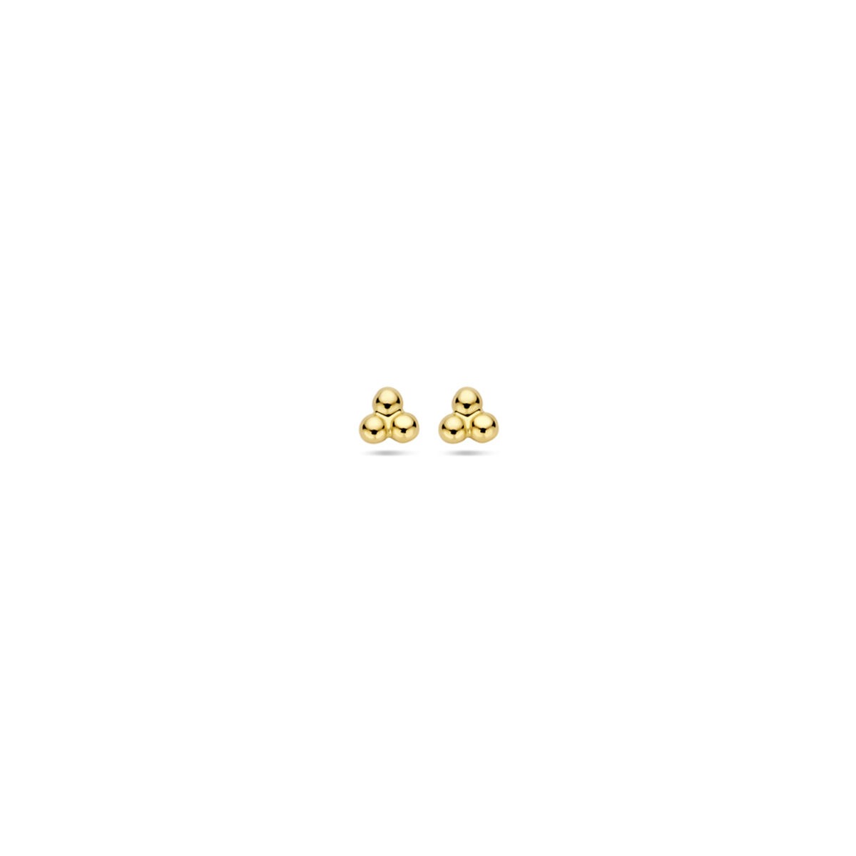 Boucles d'oreilles en or jaune 9 carats avec des petites billes.