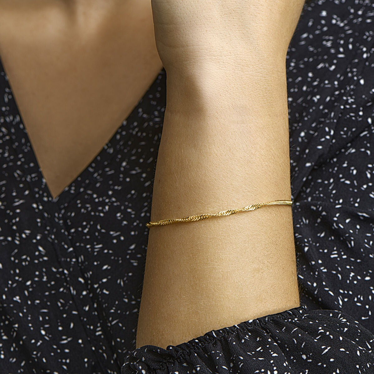 Bracelet pour femme en or 9k avec maille Singapore