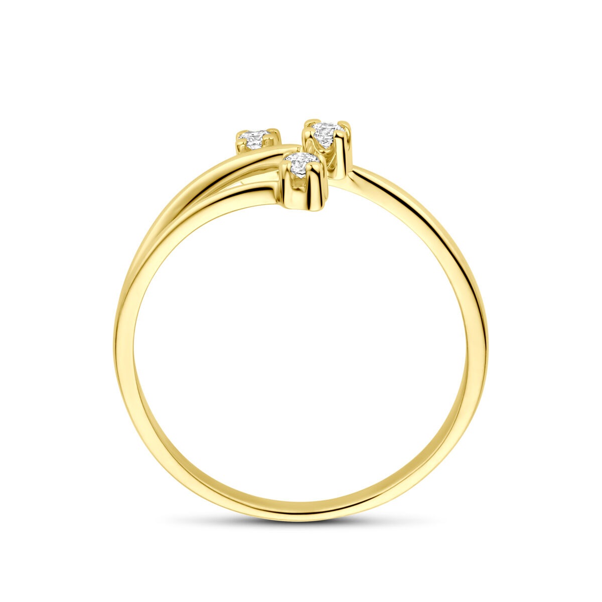 Bague pour femme en or jaune avec zircone – 14k or jaune