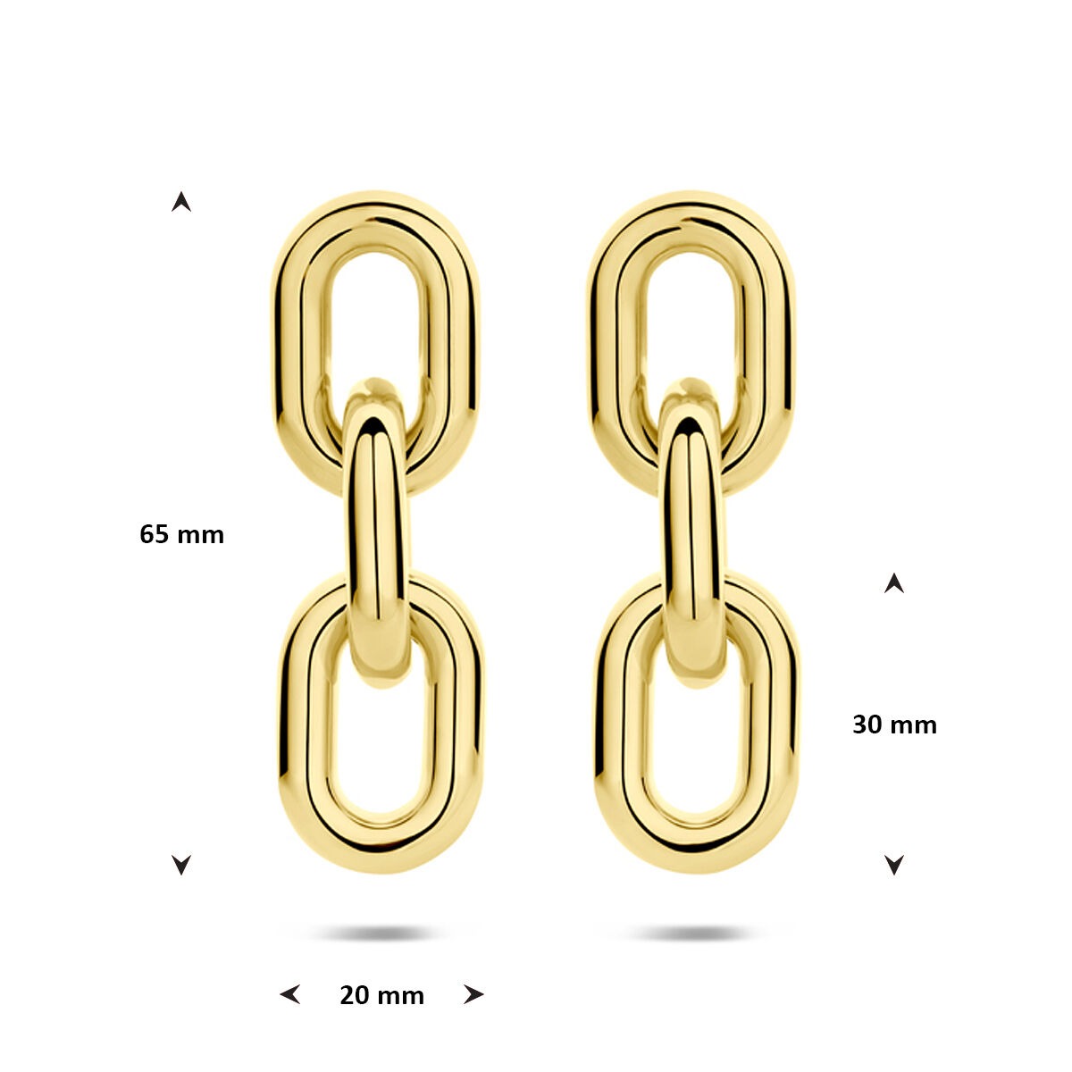 Boucles d'oreilles en acier doré 65mm