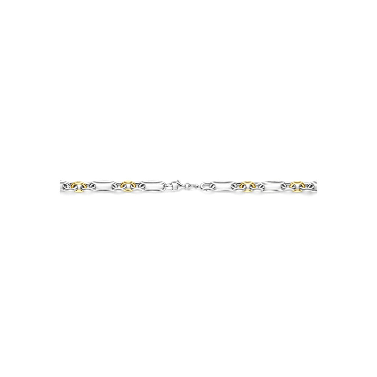 collier ancre en or jaune et argent 14k