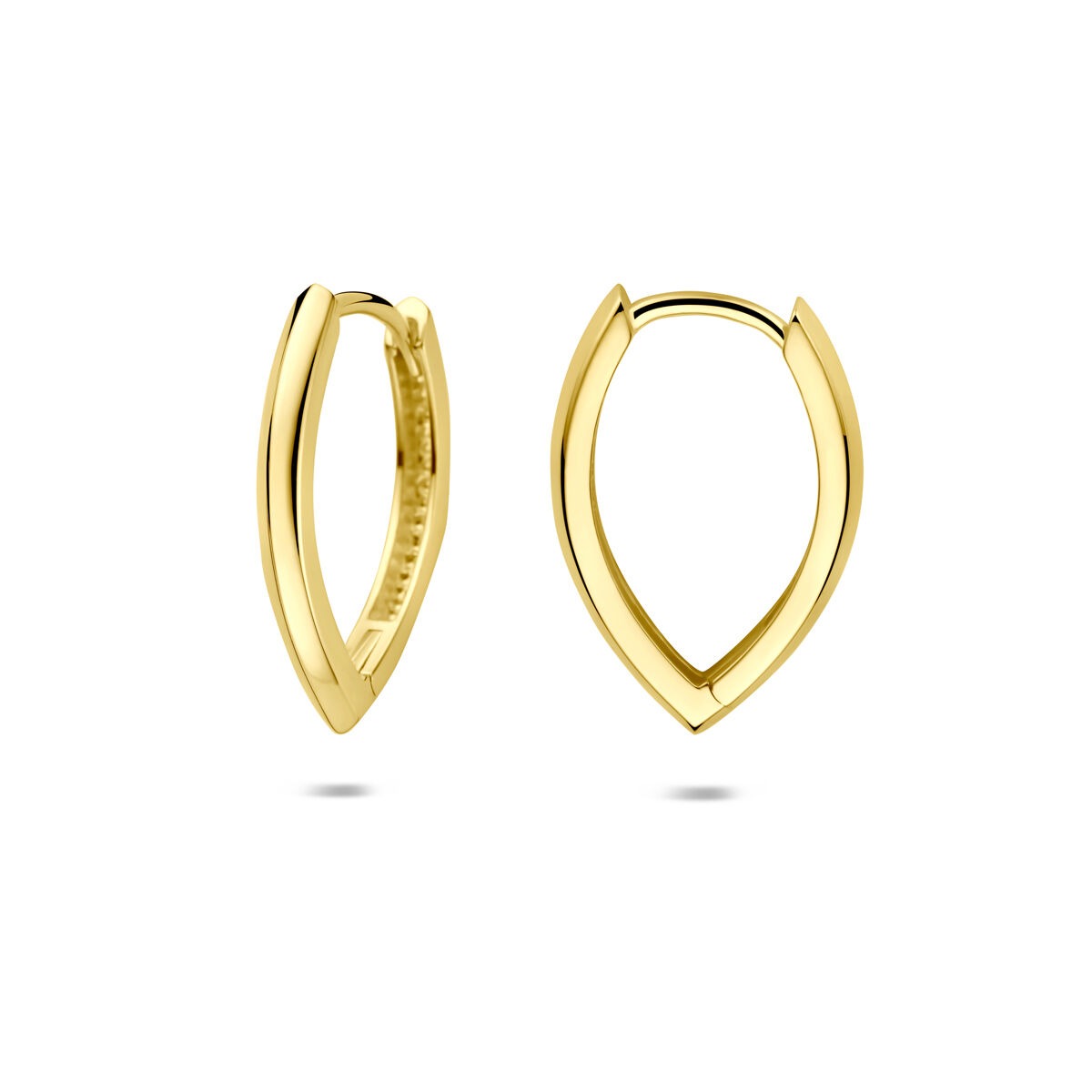 Créoles en or – créoles en or jaune 14k avec fermoir à charnière 18,5 mm