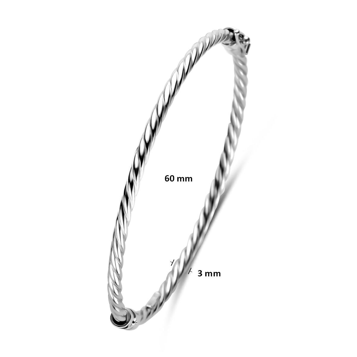 Bracelet bangle en argent torsadé – rhodié 925