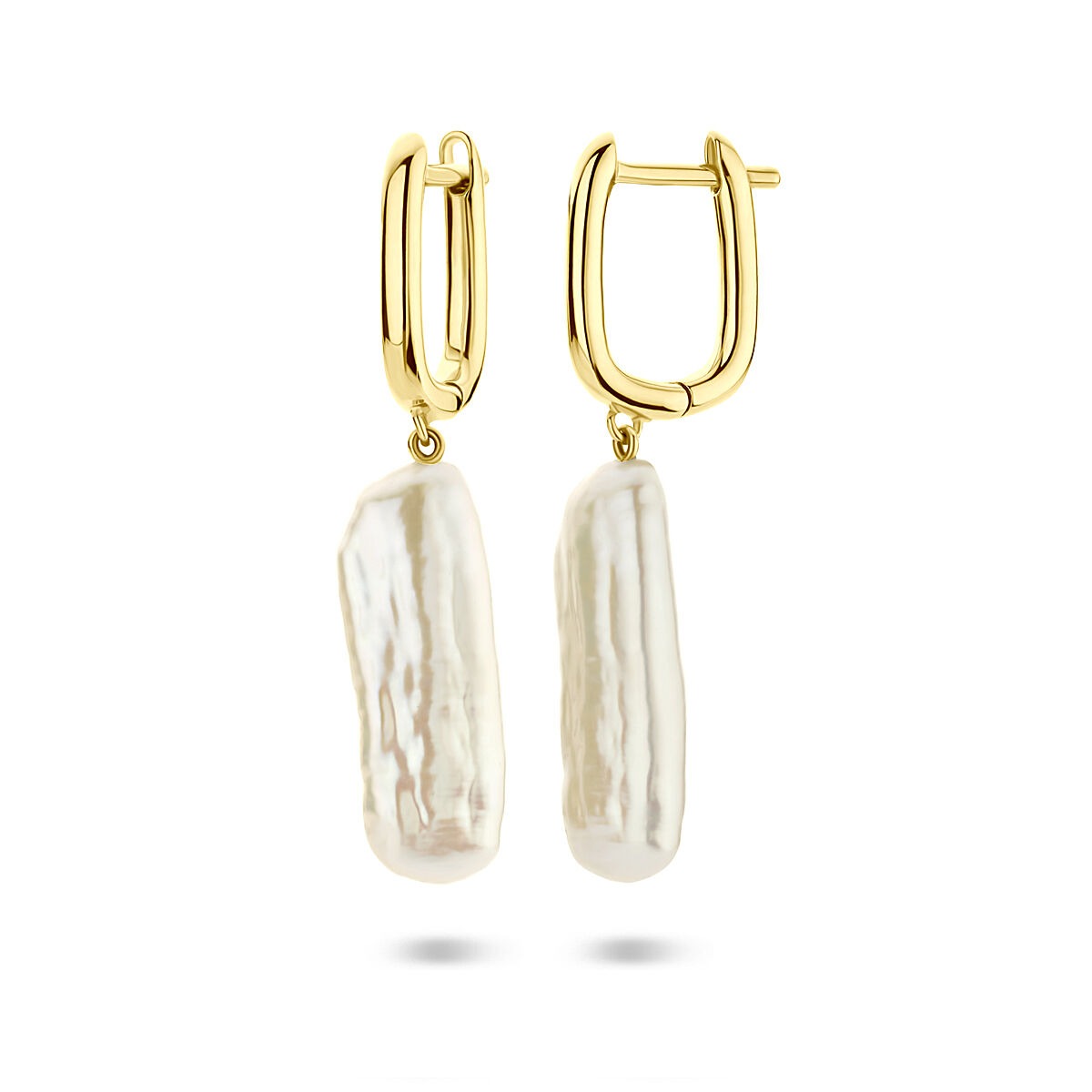 Créoles en argent plaqué or avec perle