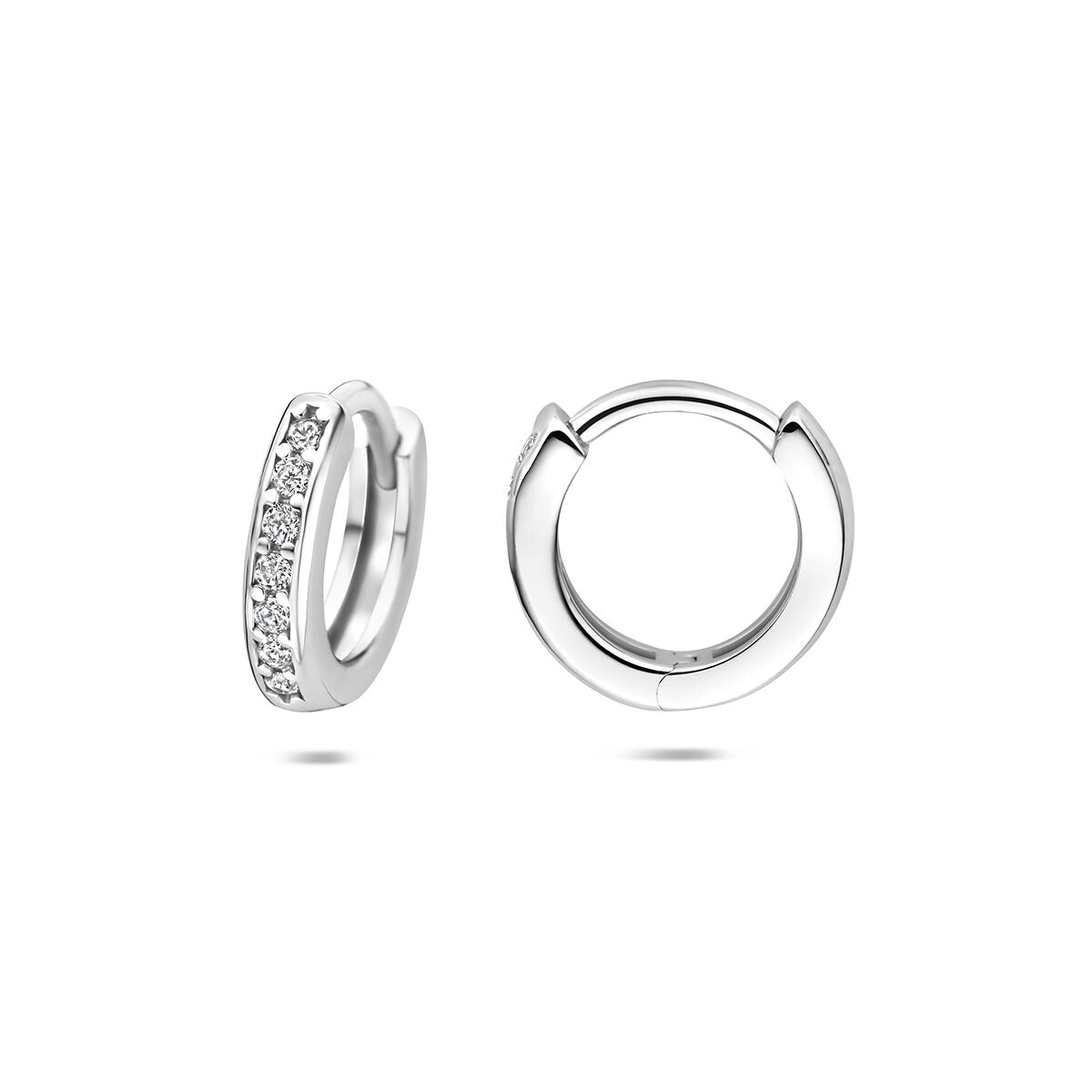 Créoles rhodiées en argent 925 avec zircone