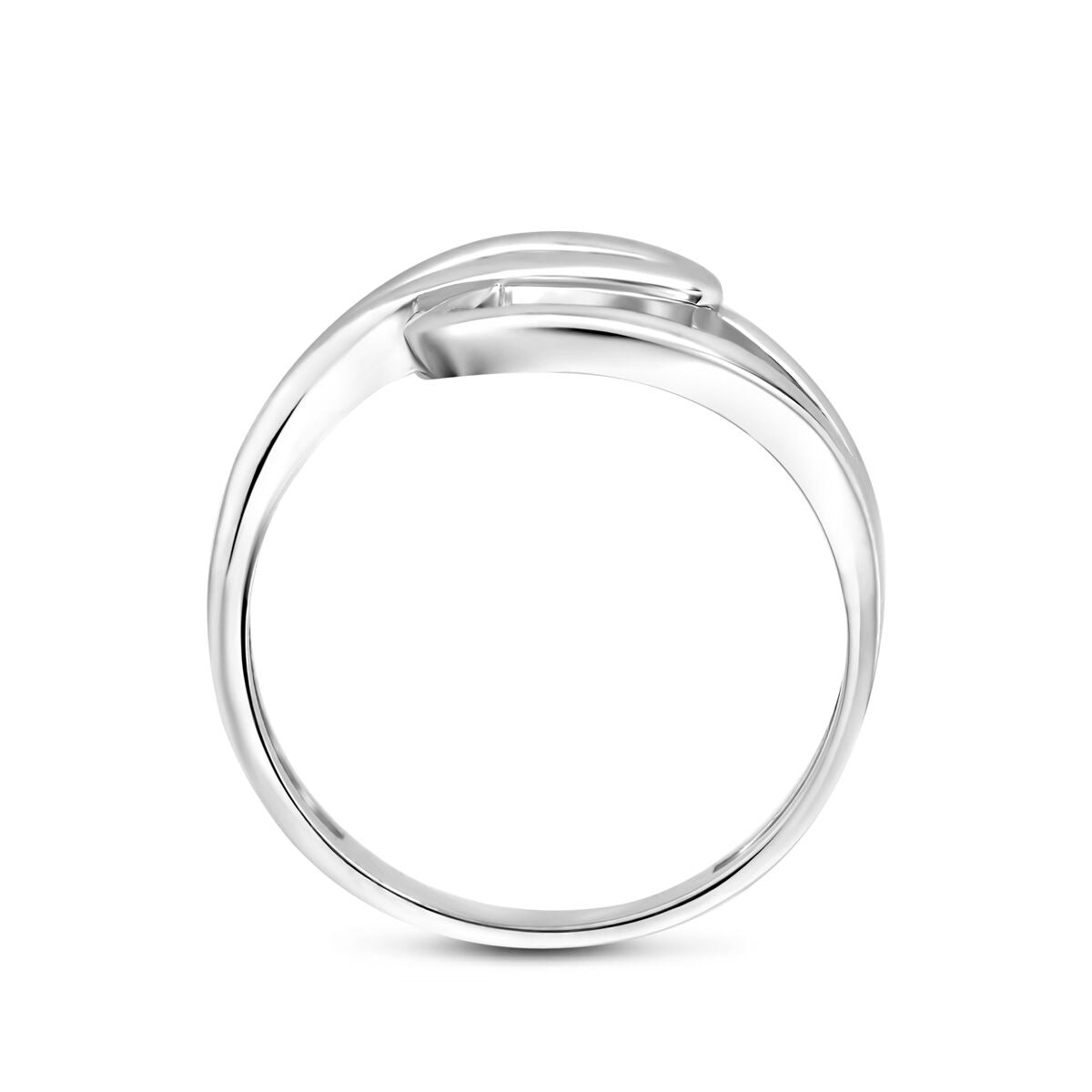 Bague en argent rhodié 925 poli/mat