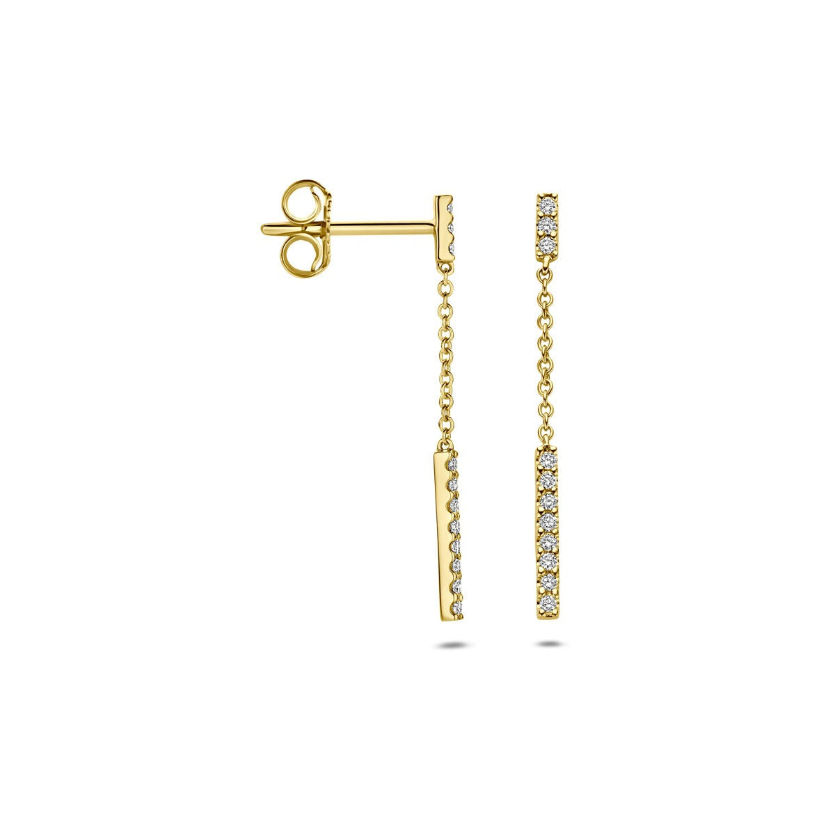 Boucles d'oreilles en or jaune 14k avec diamant