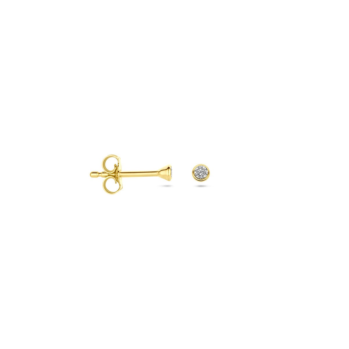 puces d'oreilles en or jaune 9k avec zircone