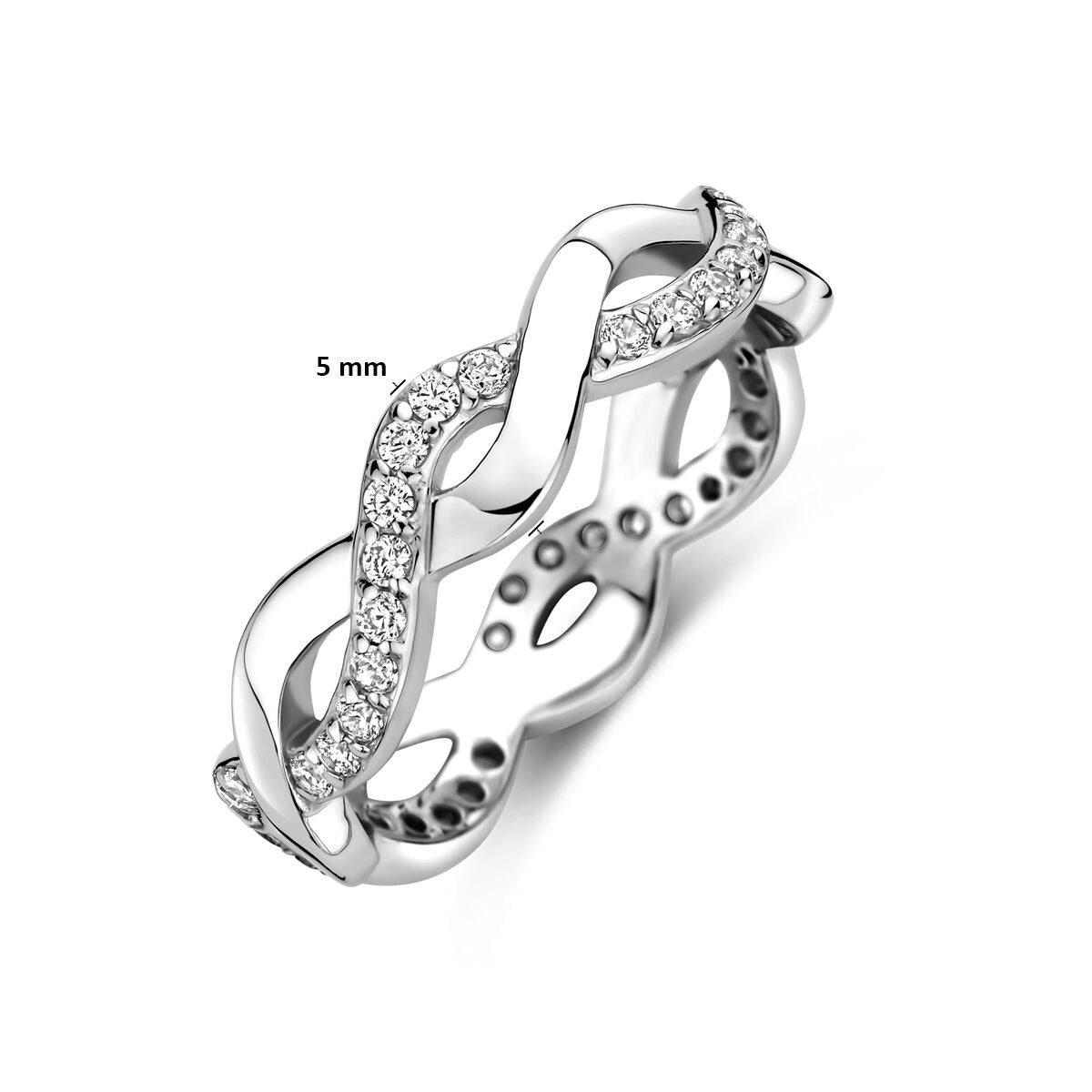 Bague en argent avec zircone – 5mm de large