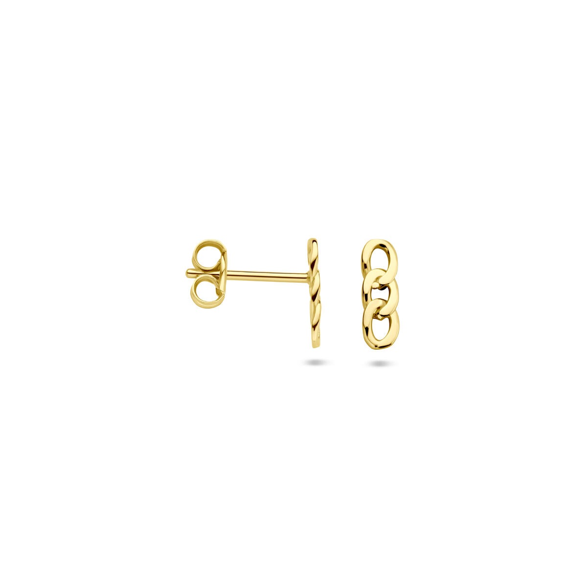 Puces d'oreilles en or jaune 14k en forme de barre – 8,5 x 2,5 mm