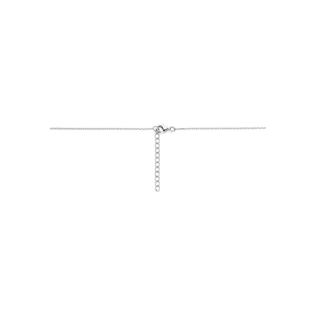 Gerhodineerd zilveren dames collier met zirkonia