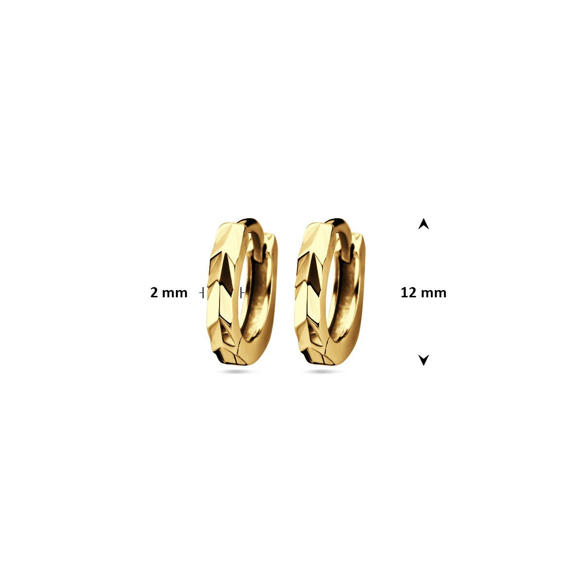 Créoles en argent plaqué or – 12 mm élégance dorée