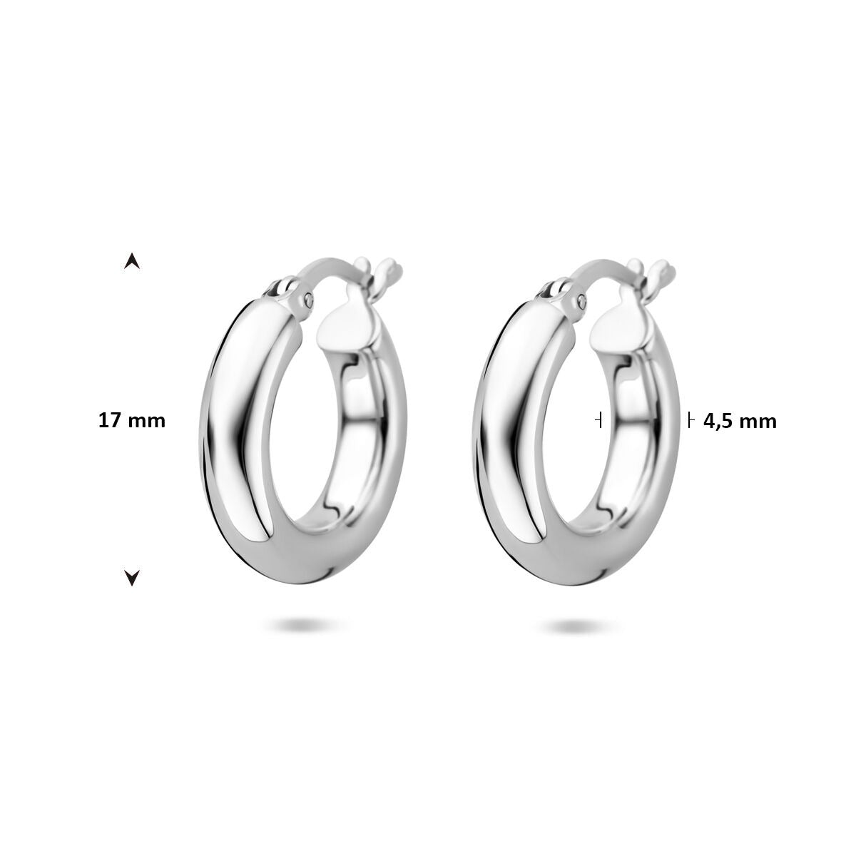 Créoles en argent 925 rhodiées – 17 mm