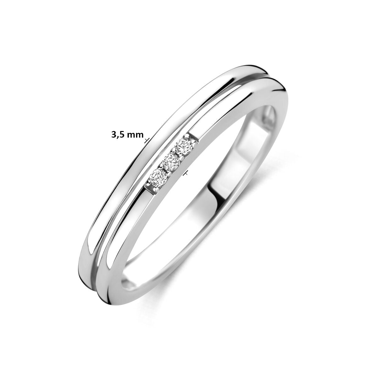 Bague en argent avec zircone – rhodiée argent 925