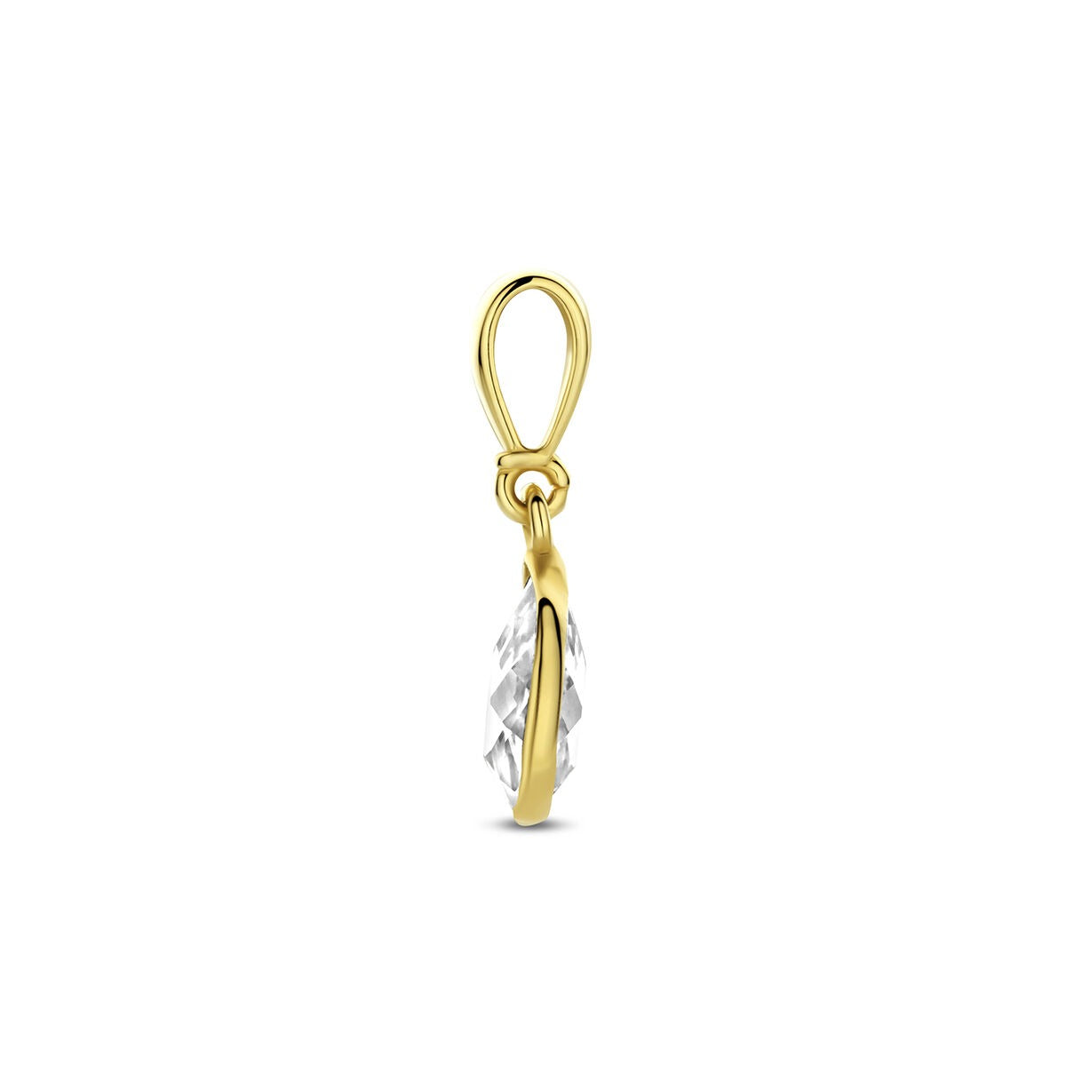 pendentif en or jaune 9k avec zircone en forme de poire