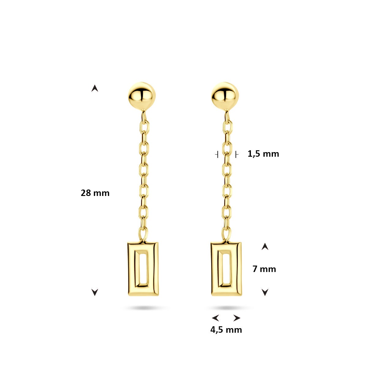 Boucles d'oreilles en or jaune 14k – 28 mm