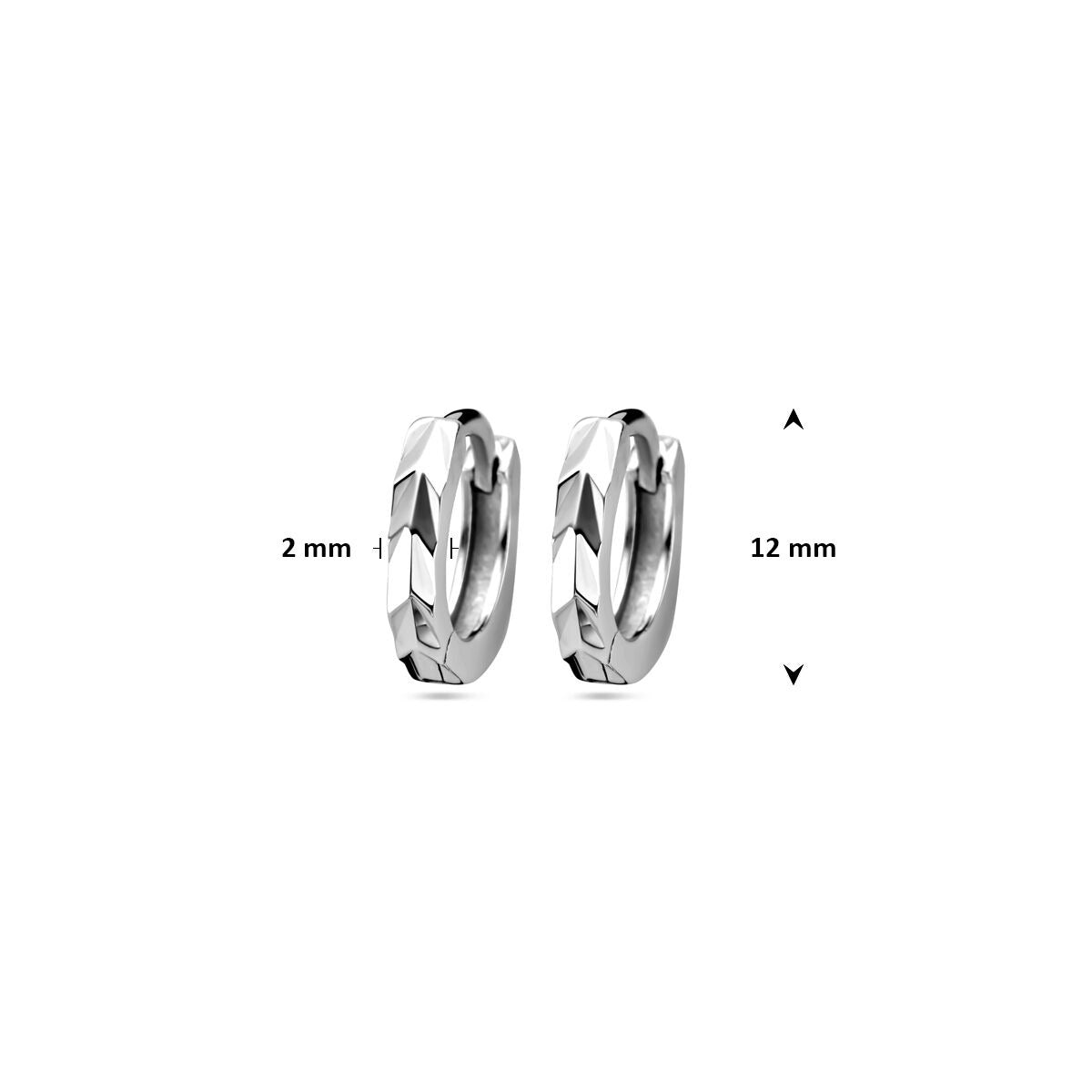 Créoles en argent rhodié – Finition polie brillante