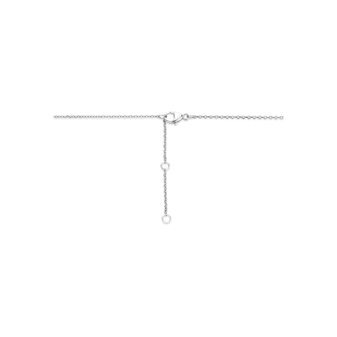 Gerhodineerd 925 zilveren collier met letter en zirkonia