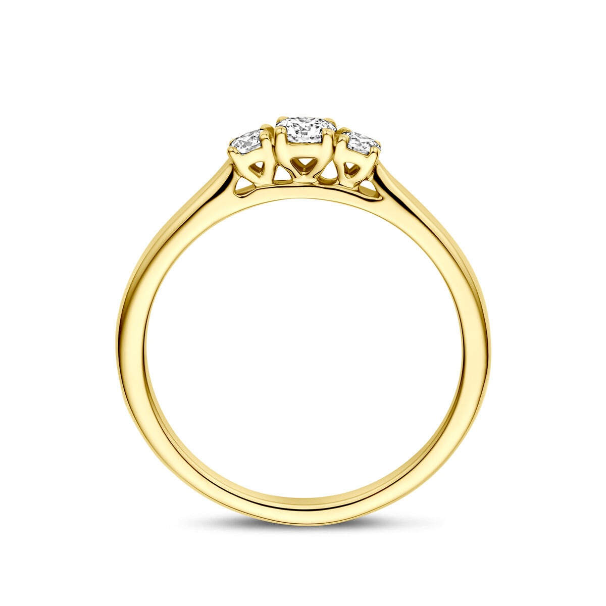Bague en or jaune 14k avec diamant de culture de 0,26 ct