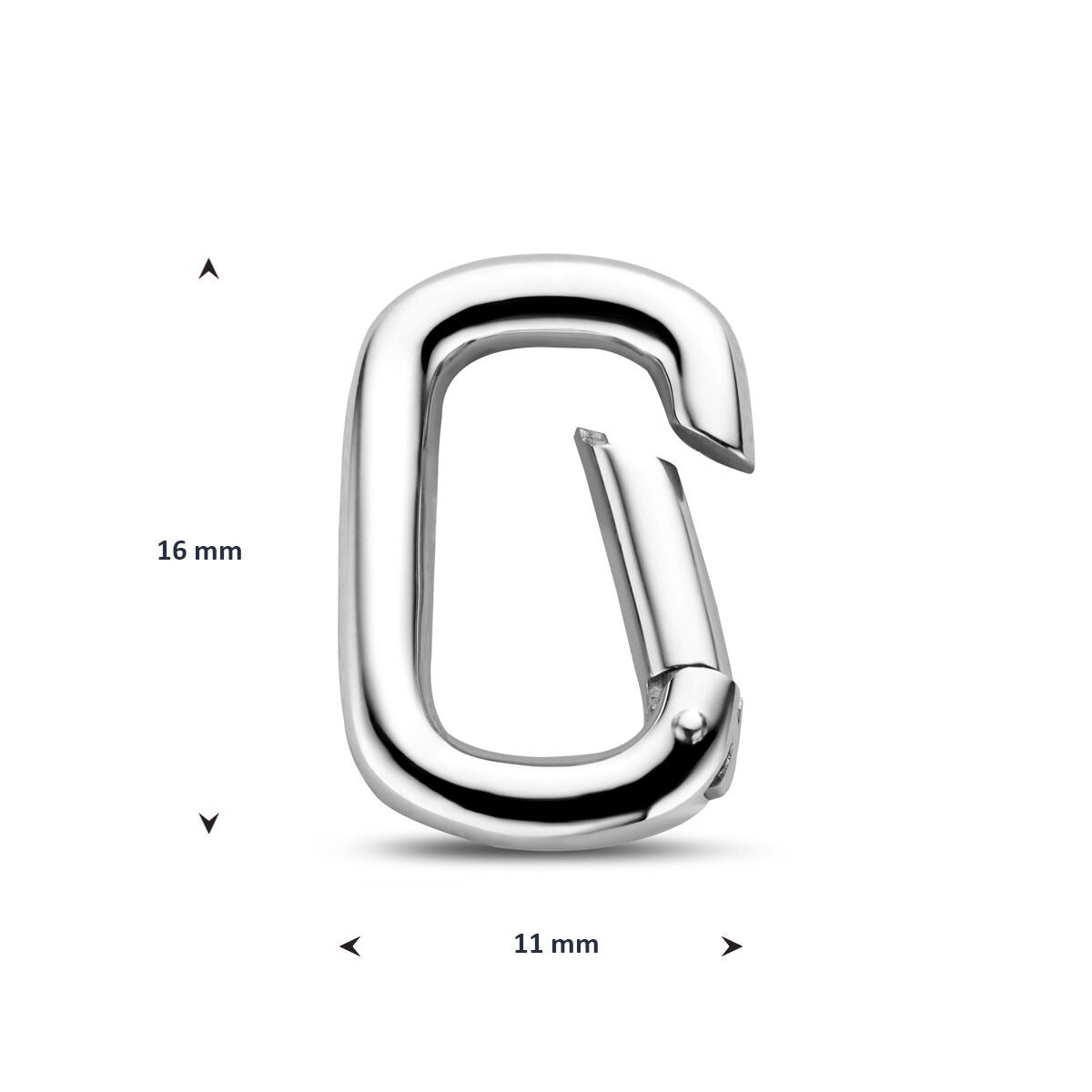 Connecteur en Argent Rhodié Paperclip 925