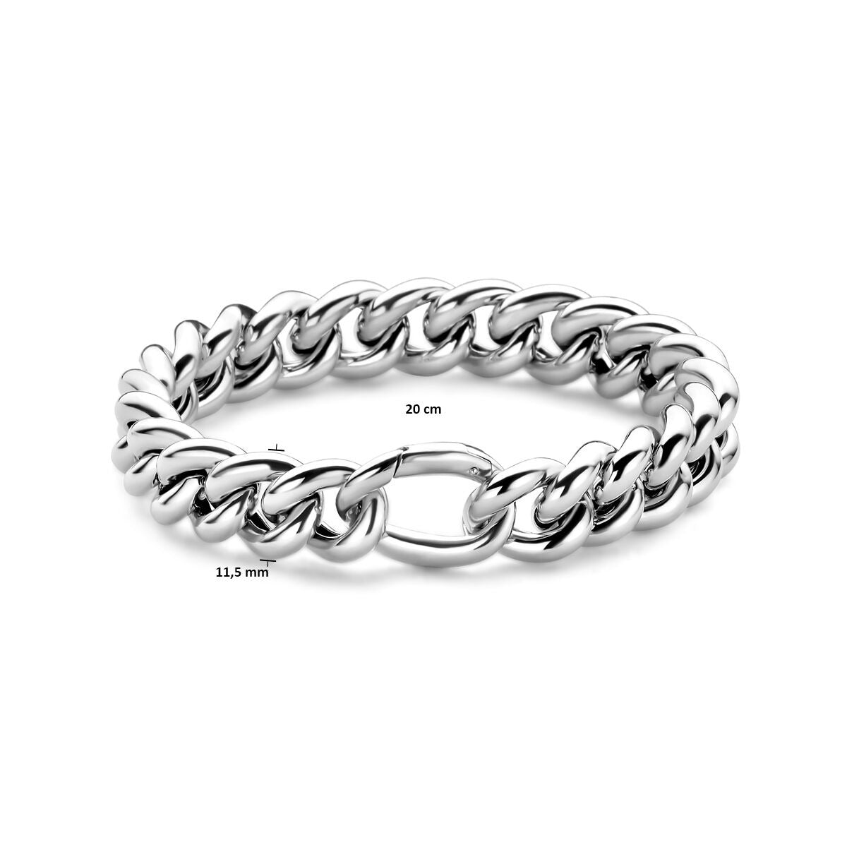 Bracelet gourmette en argent rhodié 925