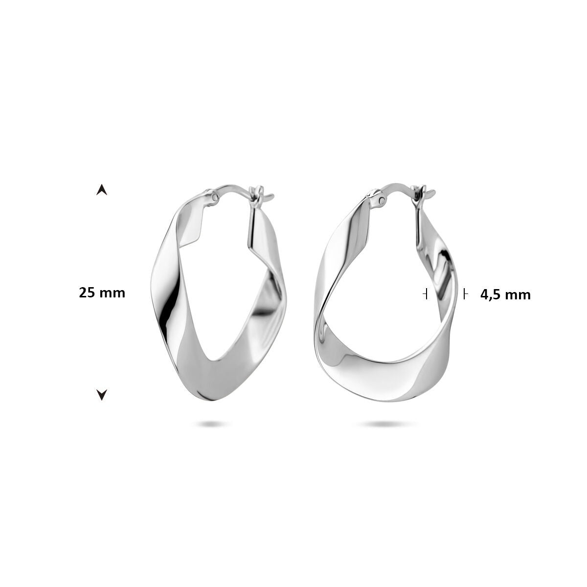 Créoles en argent 925 rhodiées – 25 mm