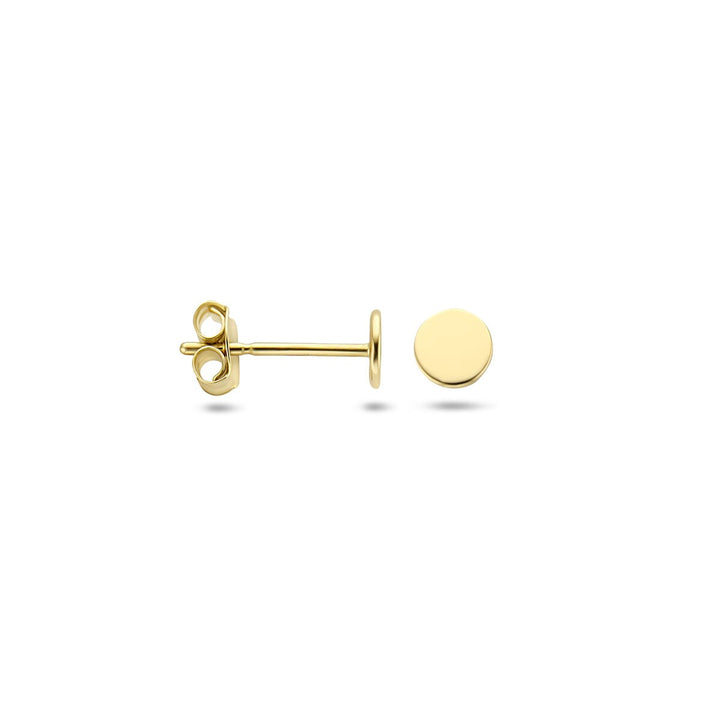 Gouden ronde oorknoppen – 14k, 4 mm poli afgewerkt