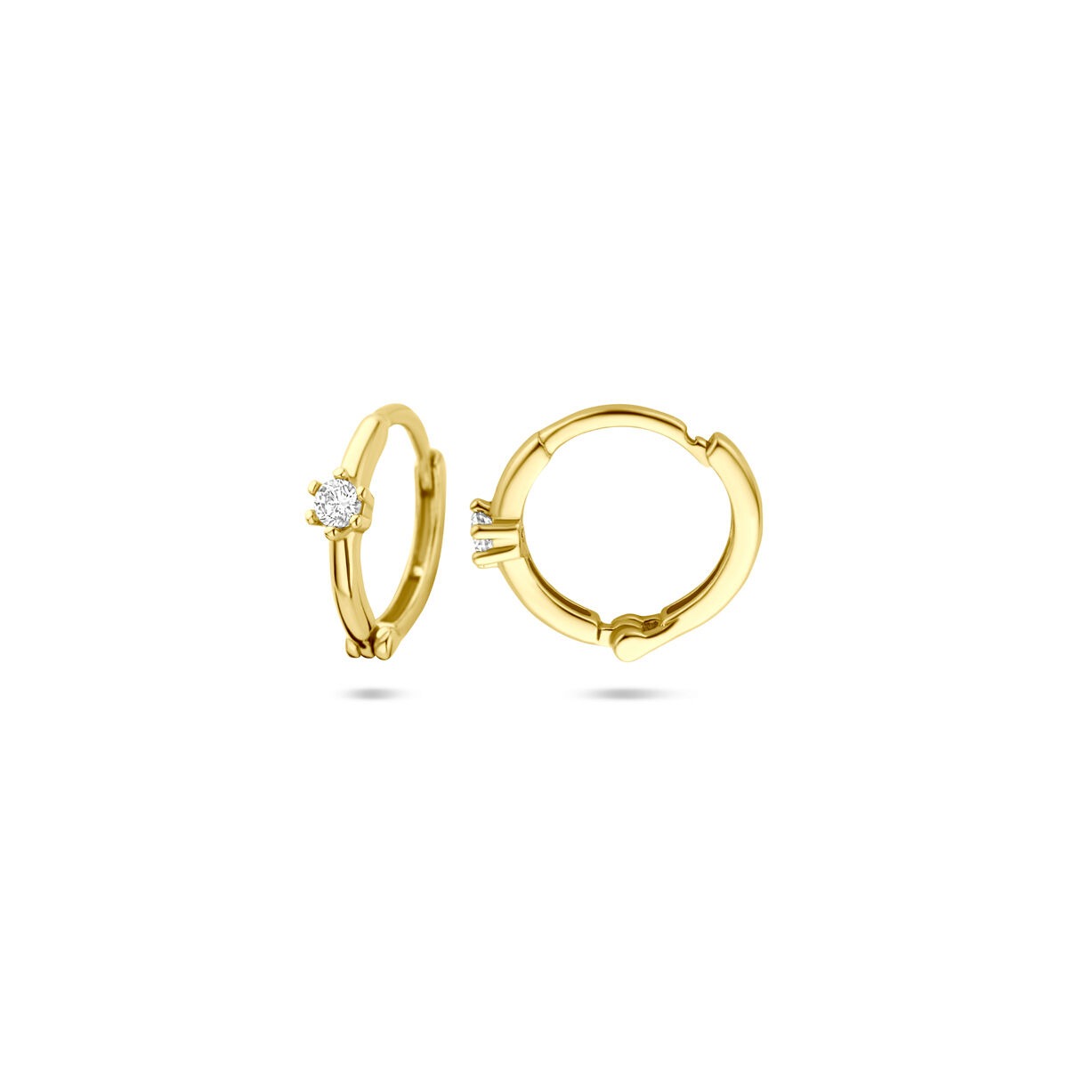 créoles en or 14k avec zircone – 10,5 mm