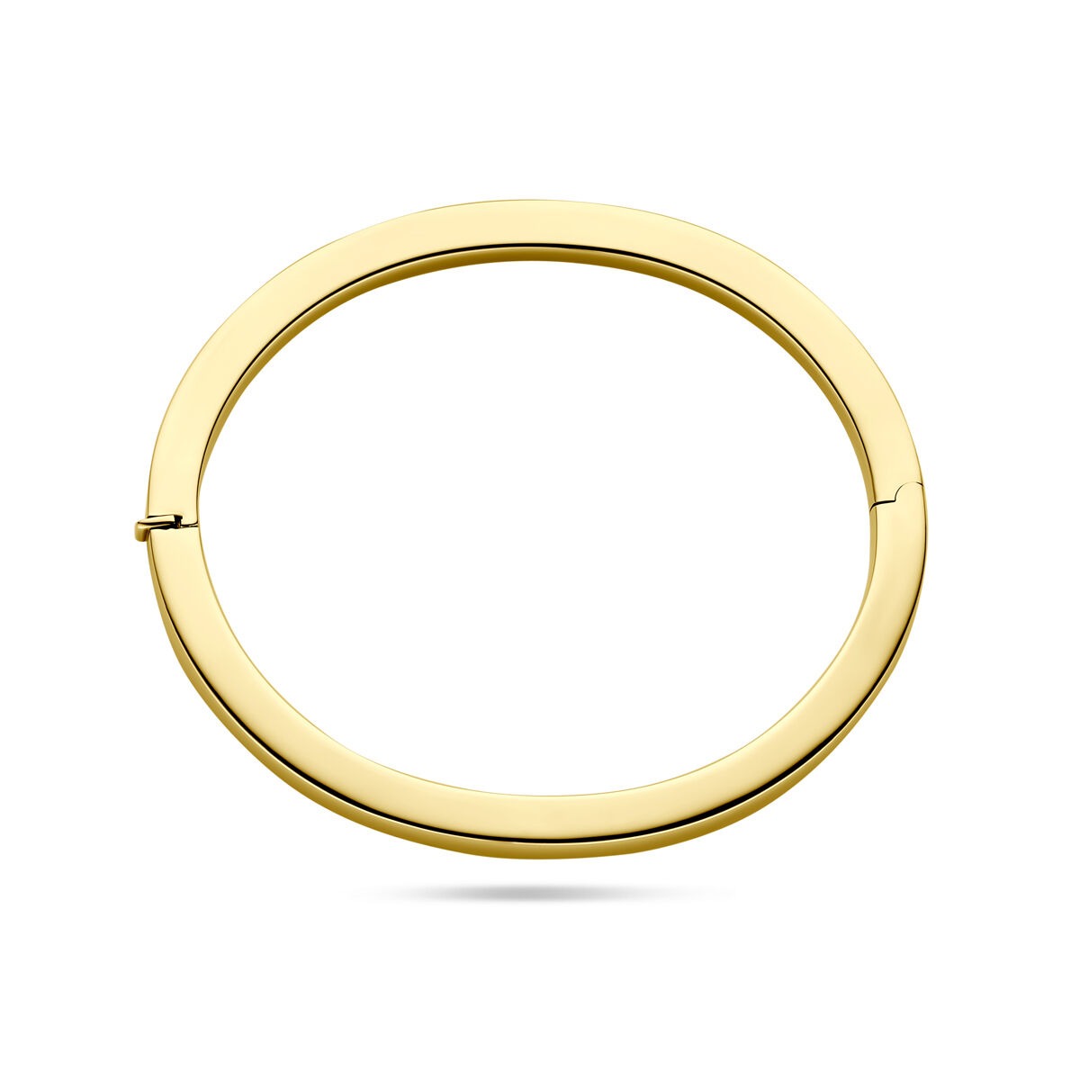 bangle en or jaune 14k – 5 mm de large, avec fermoir à charnière