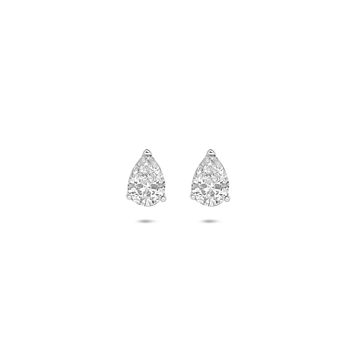 Boucles d'oreilles en argent avec zirconia en forme de poire – 7,5 x 5,5 mm.