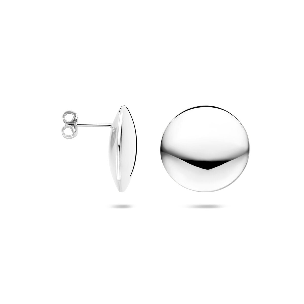 Puces d'oreilles rondes – rhodiées argent 925