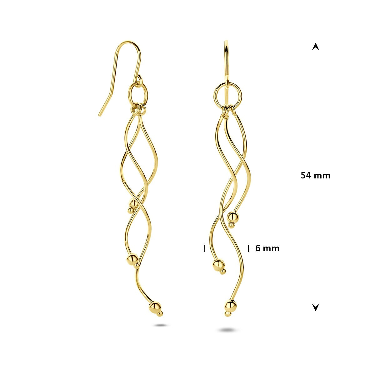 Boucles d'oreilles en or jaune 14k