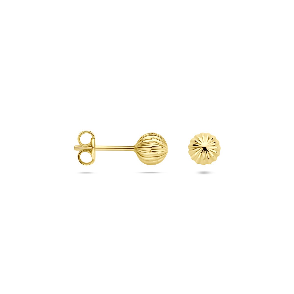 puces d'oreilles en or jaune sphériques 5mm
