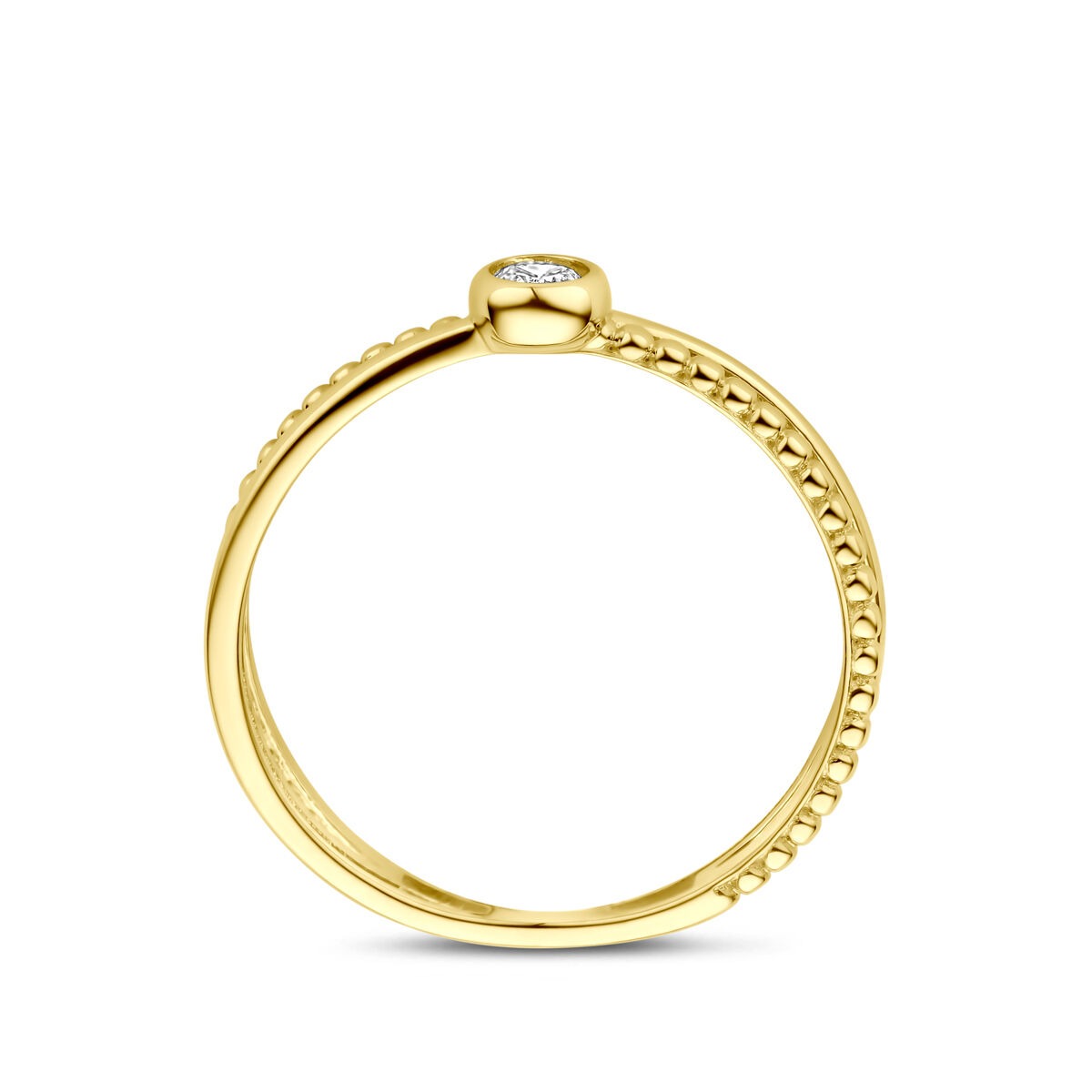 Bague en or jaune 9k avec zircone