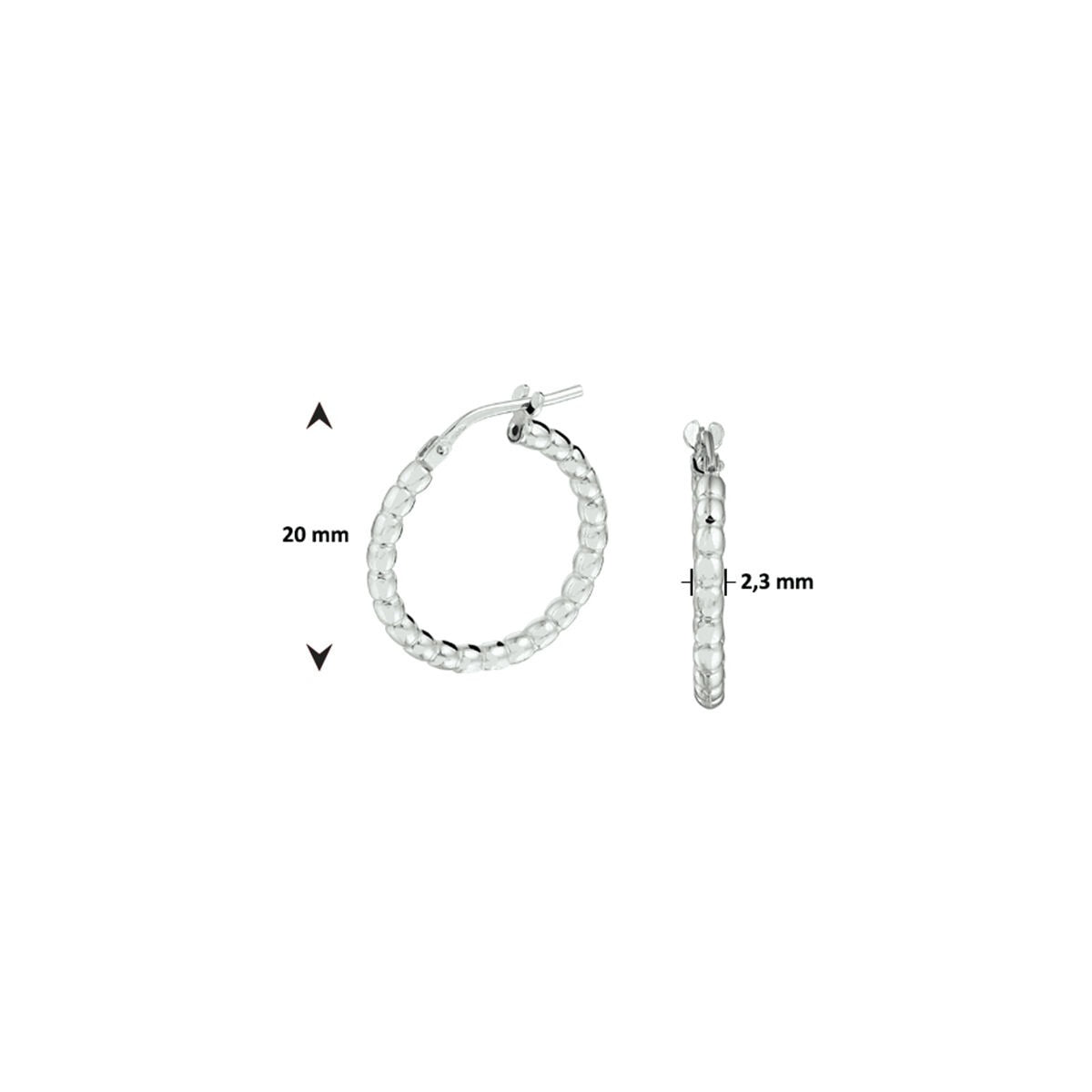 Créoles en argent rhodié – 20 mm