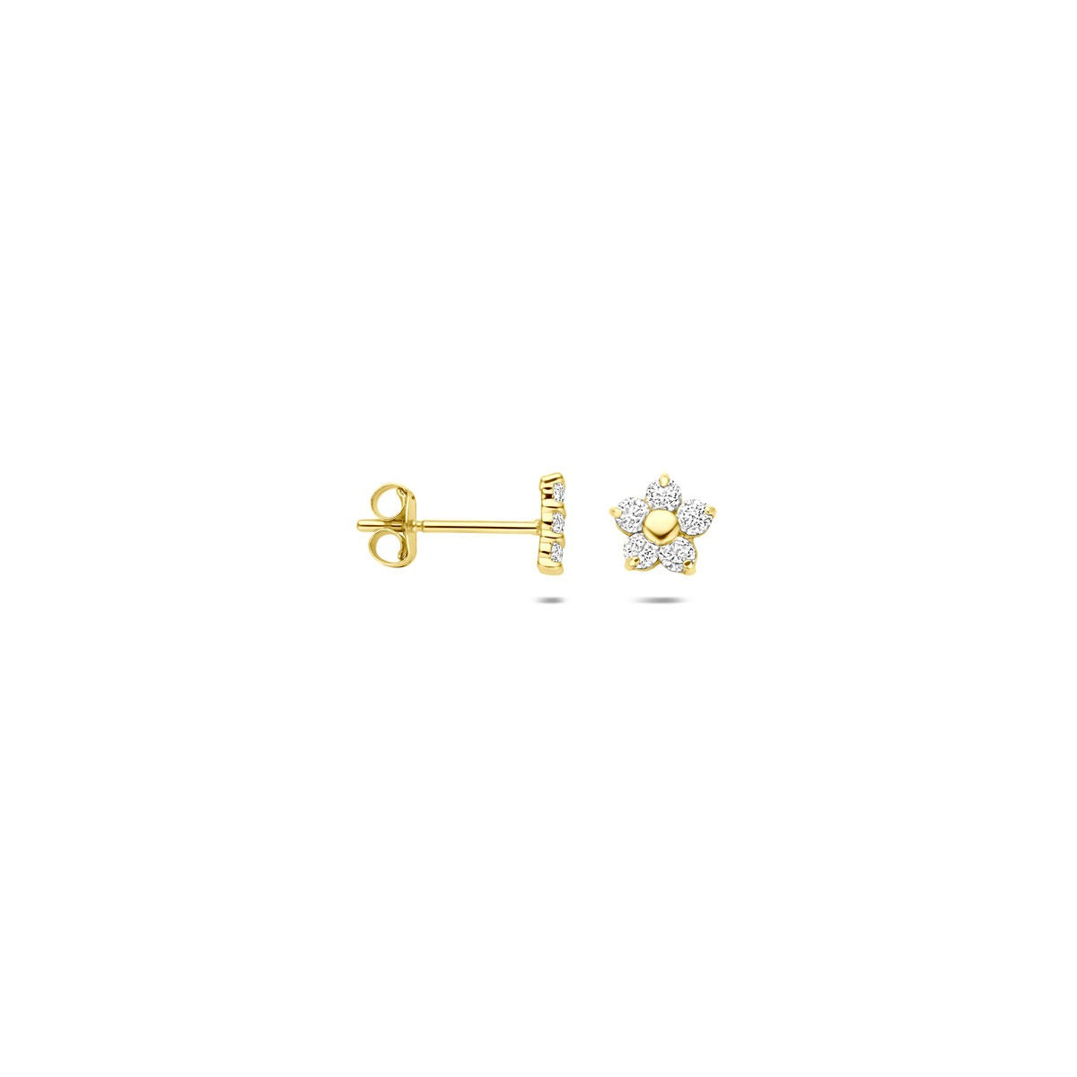 Puces d'oreilles en or avec zircone - 14k