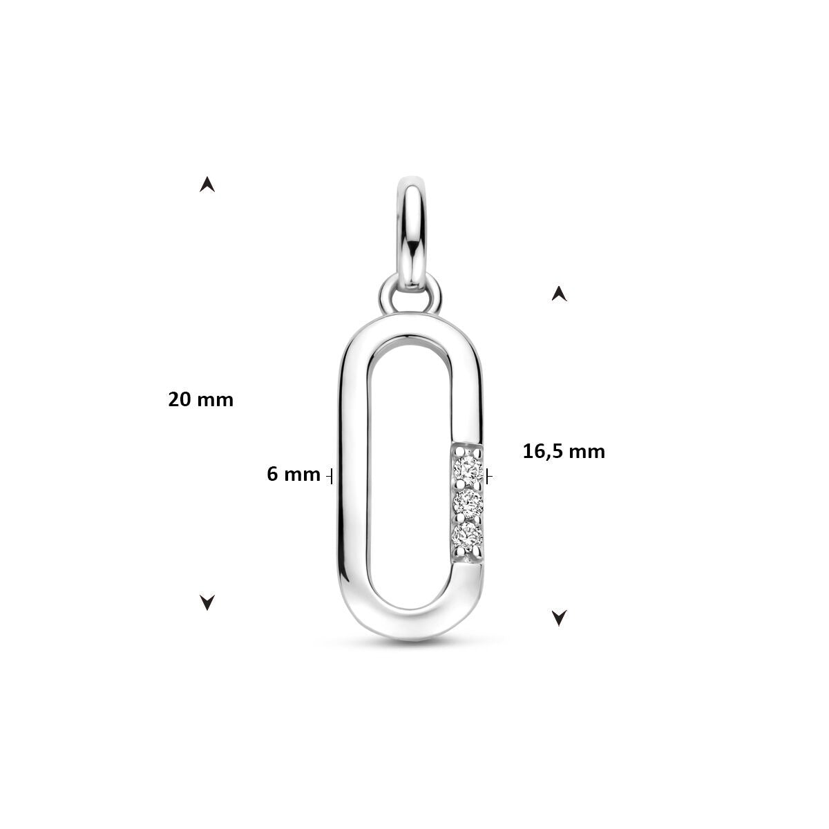 Pendentif en argent avec zircone en sertissage entourage 20 mm