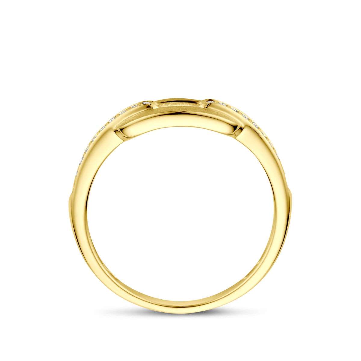 Bague pour femme en or jaune 14k avec diamant 0.08ct h si