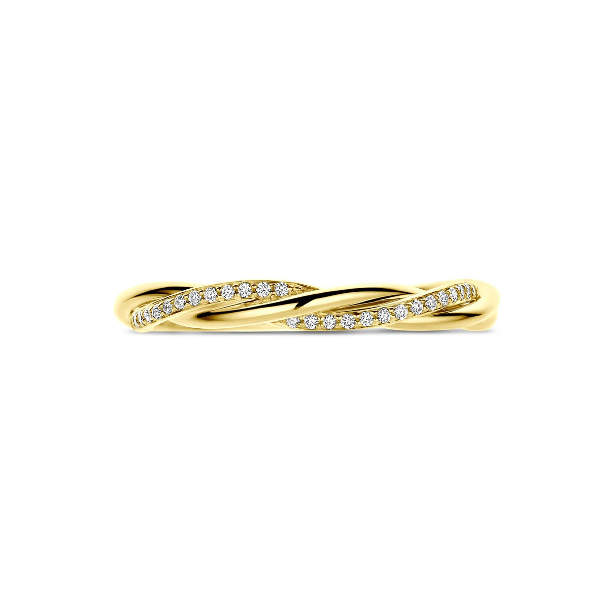 bague en or jaune 14k avec diamant en sertissage