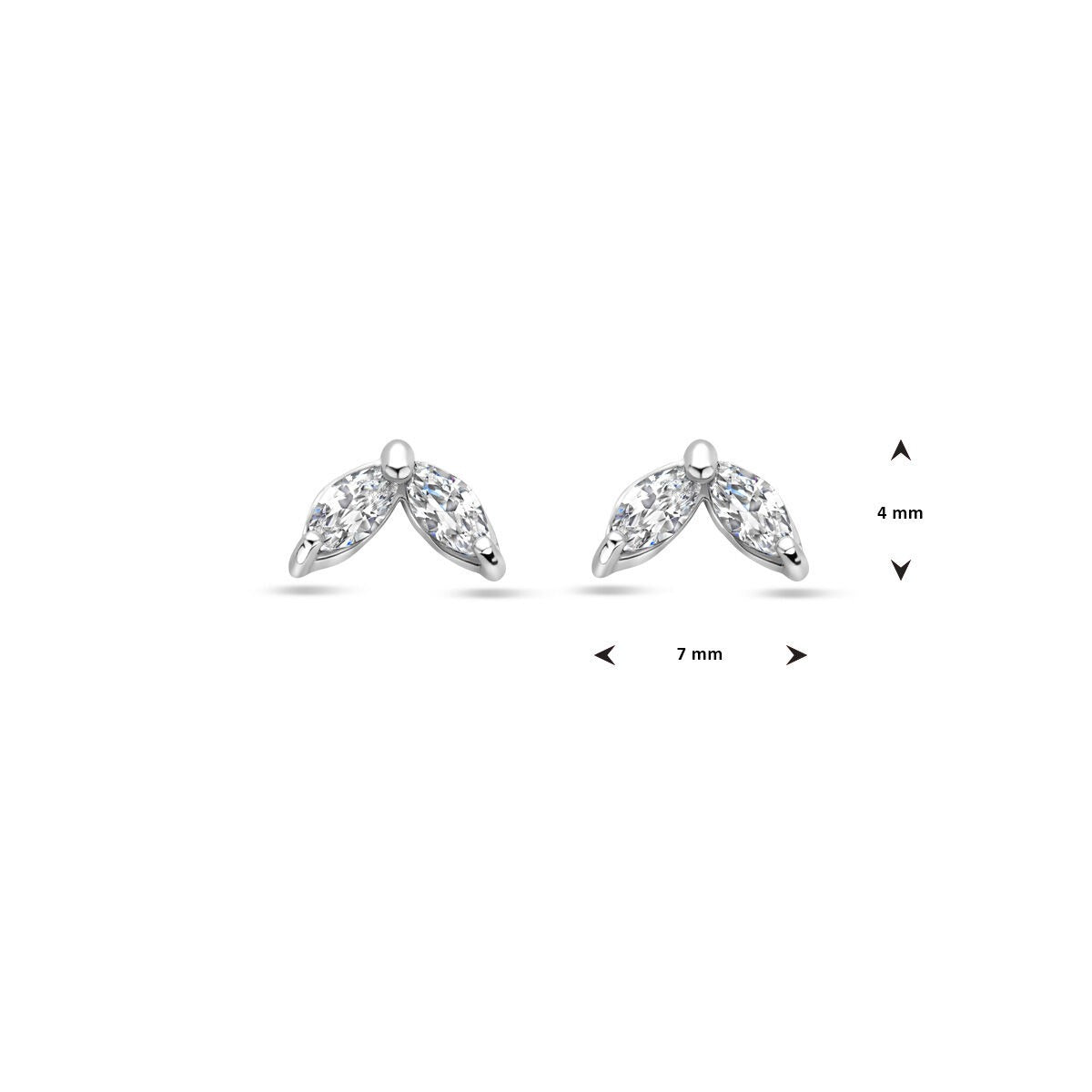 Puces d'oreilles en argent avec zircone – rhodié argent 925