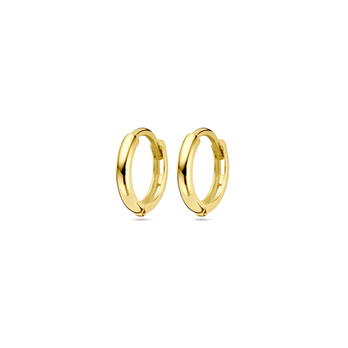 Boucles d'oreilles en or jaune de 9 carats, de forme ronde et lisse.