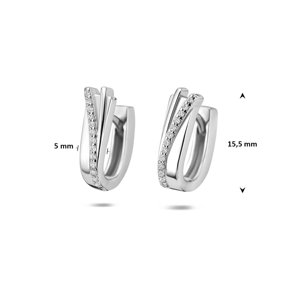Créoles rhodiées en argent 925 avec zircones