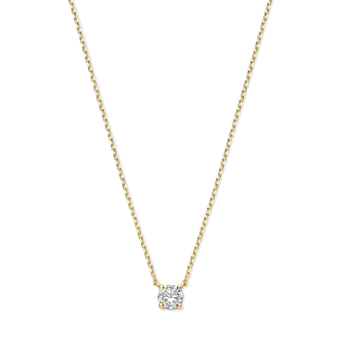 Collier en or jaune 9 carats avec un pendentif en zirconium.