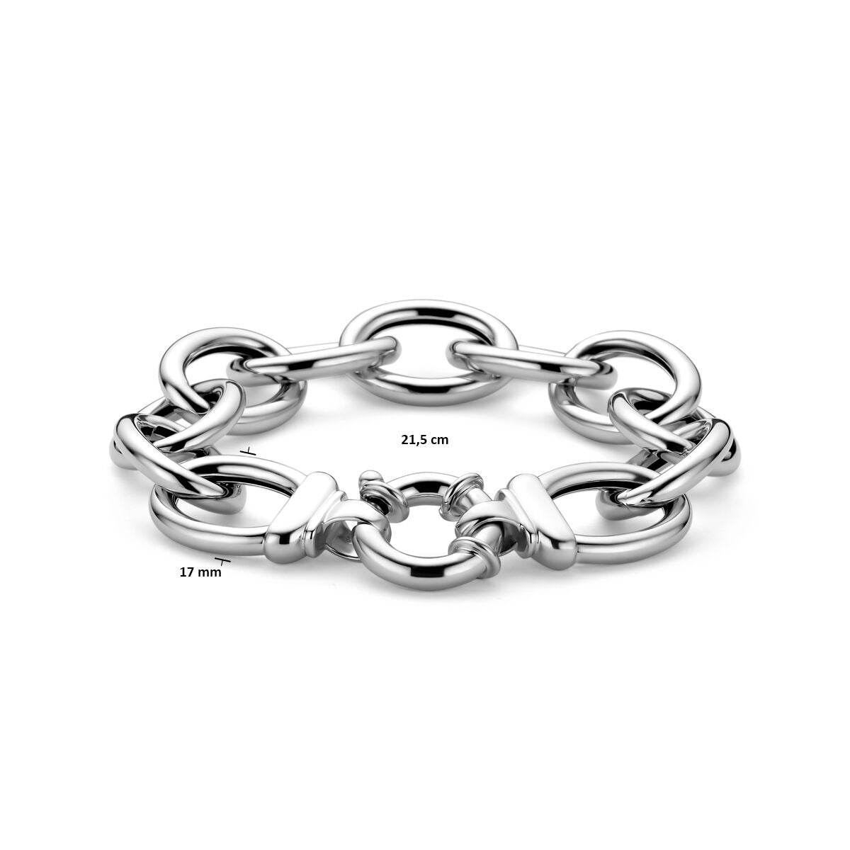 Bracelet en Argent Rhodié avec Maille Ancre