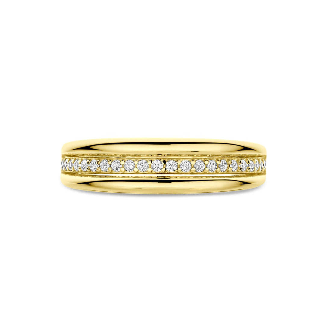 Gouden damesring met zirkonia – 14k geelgoud