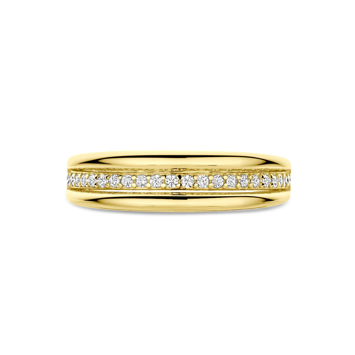 Bague pour femme en or jaune avec zircone – 14k or jaune