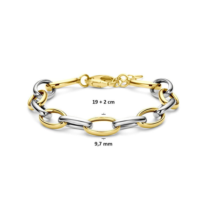 Verguld en gerhodineerd 925 zilveren ankerarmband