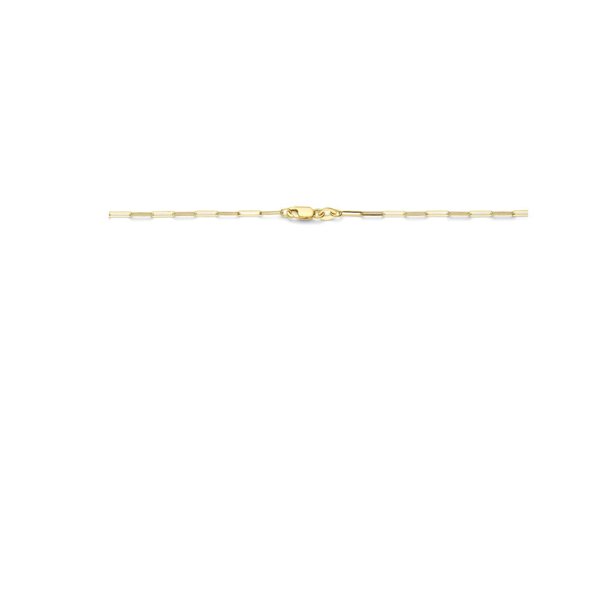 Collier en or 14k sans pendentif maille paperclip pour femme 1,8 mm 45 cm