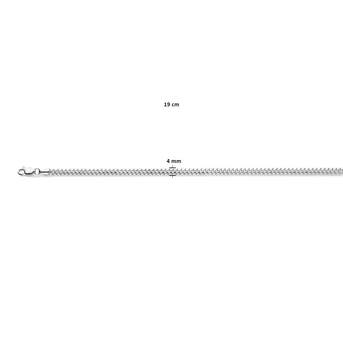 Collier pour femme en argent avec maille gourmette – argent 925, 4 mm de large